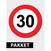 Verkeersbord 30 jaar feestartikelen pakket - thumbnail