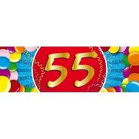 55 jaar leeftijd sticker - 19 x 6 cm - verjaardag - jubileum - versiering
