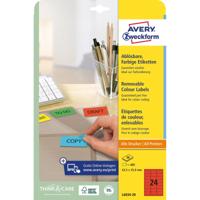 Avery afneembare gekleurde etiketten ft 63,5 x 33,9 mm (b x h), 480 stuks, 24 per blad, rood