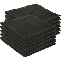 10x Zwarte bardoeken schoonmaakdoeken 40 x 40 cm microvezel materiaal - Vaatdoekjes - thumbnail