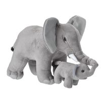 Knuffel olifant met jong grijs 38 cm knuffels kopen