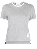 Thom Browne t-shirt à bande tricolore - Gris