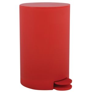 Prullenbak/pedaalemmer - kunststof - rood - 3 liter - 15 x 27 cm - Badkamer/toilet