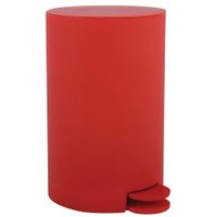 Prullenbak/pedaalemmer - kunststof - rood - 3 liter - 15 x 27 cm - Badkamer/toilet