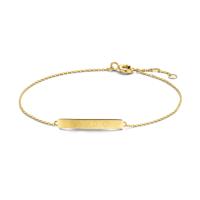 Minimalistische handschrift bar armband - 14K GOUD - Goud