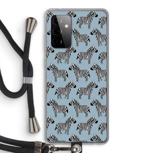 Zebra: Samsung Galaxy A72 5G Transparant Hoesje met koord