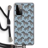 Zebra: Samsung Galaxy A72 5G Transparant Hoesje met koord