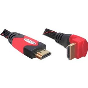Delock 82685 Kabel High Speed HDMI met Ethernet - HDMI A male > HDMI A male haaks 4K 1 m