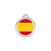 Spanish Flag roestvrijstalen hondenpenning small/klein dia. 2 cm - Reddingo