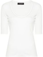 Fabiana Filippi t-shirt nervuré à détail de chaîne - Blanc - thumbnail