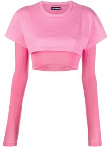 Jacquemus haut crop à manches longues - Rose