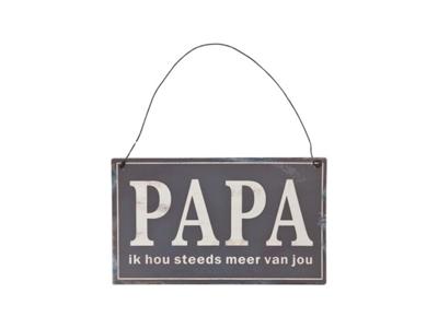 Clayre & Eef tekstbord papa 17x1x10cm
