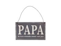 Clayre & Eef tekstbord papa 17x1x10cm