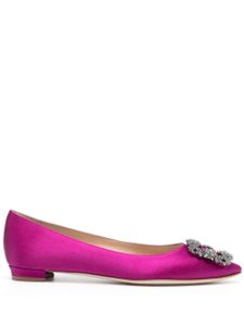 Manolo Blahnik ballerines Hangisi en satin - Violet