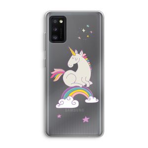 Regenboog eenhoorn: Samsung Galaxy A41 Transparant Hoesje