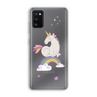 Regenboog eenhoorn: Samsung Galaxy A41 Transparant Hoesje