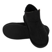 Apollo dames sloffen - instappers - zwart - suede look - hoog model - pantoffels - harde zool