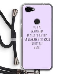 Relatief: Pixel 3a Transparant Hoesje met koord