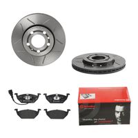 Remmenset, remschijf BREMBO, Remschijftype: Binnen geventileerd, Inbouwplaats: Vooras, u.a. fÃ¼r Audi, Skoda, VW, Seat