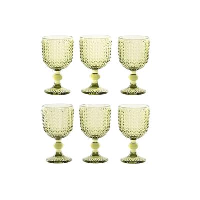 Set van bekers Home ESPRIT Groen Kristal 260 ml (6 Stuks)