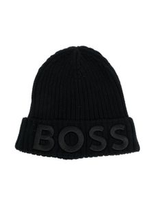 BOSS Kidswear bonnet à logo brodé - Noir