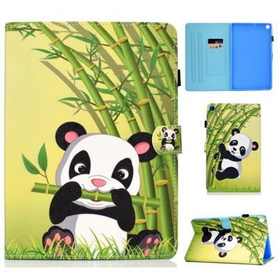 Colored Drawing Pattern Horizontal Flip PU Leather Case with Holder & Card Slots For Galaxy Tab A 10.1 (2019) / T510 / T515(Panda)