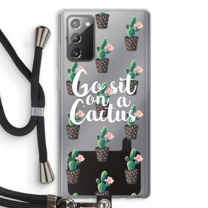 Cactus quote: Samsung Galaxy Note 20 / Note 20 5G Transparant Hoesje met koord