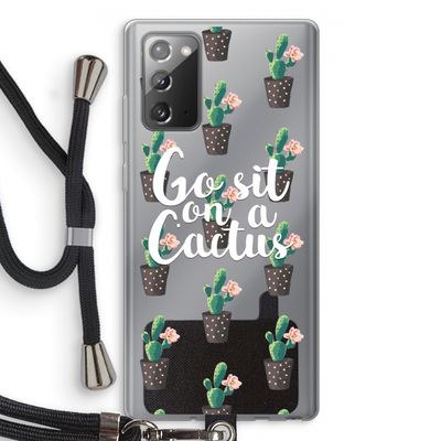 Cactus quote: Samsung Galaxy Note 20 / Note 20 5G Transparant Hoesje met koord