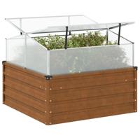 VidaXL Plantenbak met kasvormig weervast staal