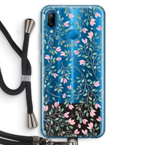 Sierlijke bloemen: Huawei P20 Lite Transparant Hoesje met koord