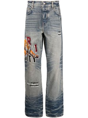 AMIRI jean droit Varsity Tiger - Bleu