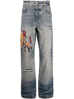 AMIRI jean droit Varsity Tiger - Bleu