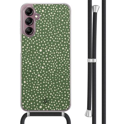 Samsung Galaxy A14 hoesje met koord - Green dots