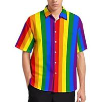 LGBT LGBTQ Regenboogvlag Blouse / overhemd Regenboog Grafisch Voor Voor heren Volwassenen Maskerade 3D afdrukken Prideparade Trots maand Lightinthebox