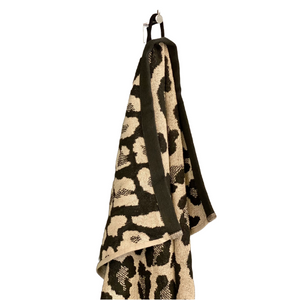 Badlaken katoen – badlaken Leopard – badlaken grijs & zwart 70x140