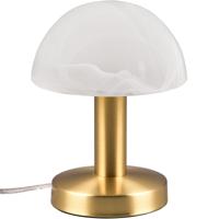 LED Tafellamp Mat Messing - E14 Fitting - 1 Lichtpunt - Wit Geborsteld Glas