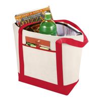 Lighthouse koeltas/draagtas - rood met creme - 22.5 liter - Formaat 44.5 x 34 x 15 cm