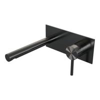 BRAUER Stripe Inbouw Wastafelmengkraan - rechte uitloop en afdekplaat model A1 - gunmetal geborsteld PVD 5-GM-330