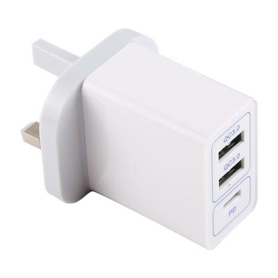 3a Max Output USB-PD + Dual QC3.0 USB-poorten snel Reislader UK stekker