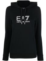 Ea7 Emporio Armani hoodie à logo imprimé - Noir - thumbnail