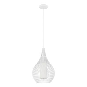 EGLO Razoni 1 Hanglamp - E27 - Ø 42,5 cm - Wit - Staal/Glas