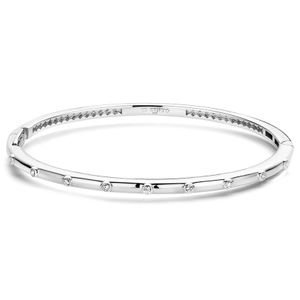 TI SENTO-Milano 23031ZI Armband Bangle zilver-zirconia wit 3 mm 15,6-17,5 cm