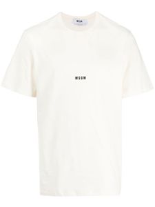 MSGM t-shirt en coton à logo imprimé - Tons neutres