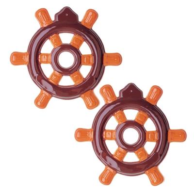 Widmann Maritiem decoratie stuurwiel - 2x - 3D - 50 cm - PVC - maritiem feest - versiering