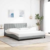 Bedframe zonder matras "Hanko" stof lichtgrijs 180x200 cm