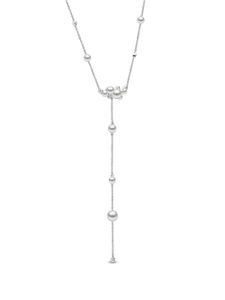 Yoko London collier Trend en or blanc 18ct orné de perles d'eau douce et de diamants - Argent