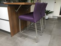 Set van 2 leren barstoelen - paars leer - Echt leer, Modern, ontdek de vele Leersoorten en Kleuren bij ShopX