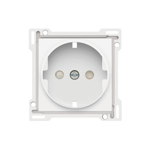 Niko Original centraalplaat voor wandcontactdoos met randaarde en kinderveiligheid bright white