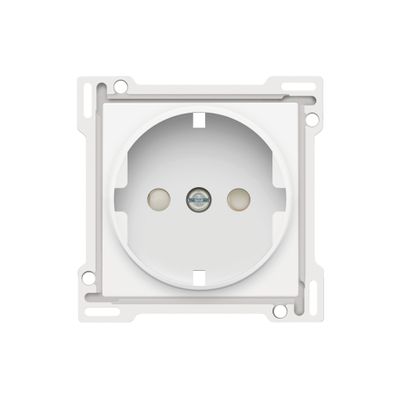 Niko Original centraalplaat voor wandcontactdoos met randaarde en kinderveiligheid bright white