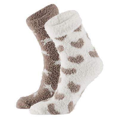 Apollo bedsokken / huissokken - dames - 2-pack - beige/wit - one size - Slaapsokken - Slofsokken Apollo bedsokken / huissokken - dames - 2-pack - beige/wit - one size - Slaapsokken - Slofsokken